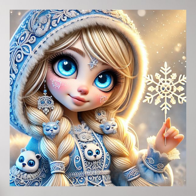 Póster Empollada de nieve con paro de nieve (Frente)
