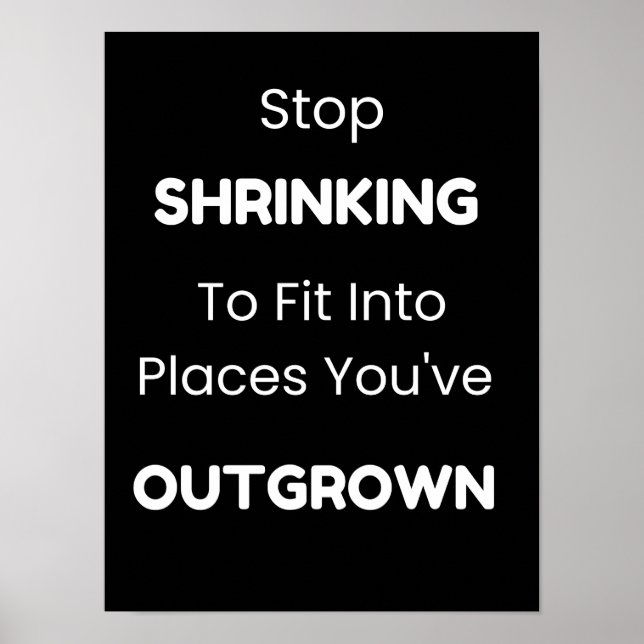 Póster Empowering Self Growth Quote Minimalist (Frente)