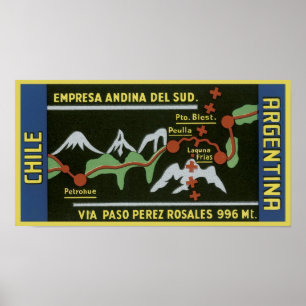 Póster Empresa ANdina Del Sud, Chile, Argentina