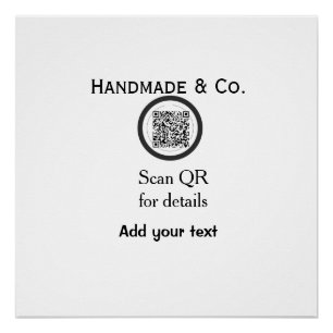 Póster empresa de artesanía negocio escanear detalles QR