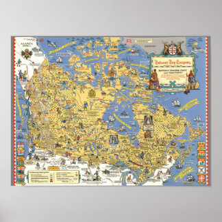 Póster Empresa de Bahía de Hudson - Mapa de Canadá
