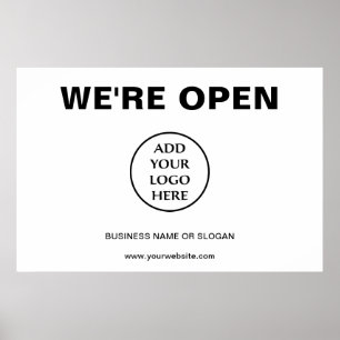 Póster Empresa de negocios Logotipo Open Plain