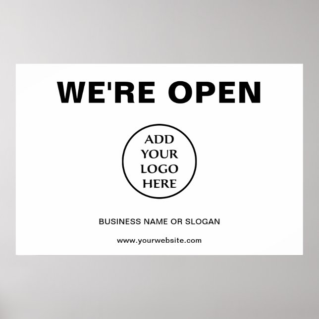 Póster Empresa de negocios Logotipo Open Plain (Frente)