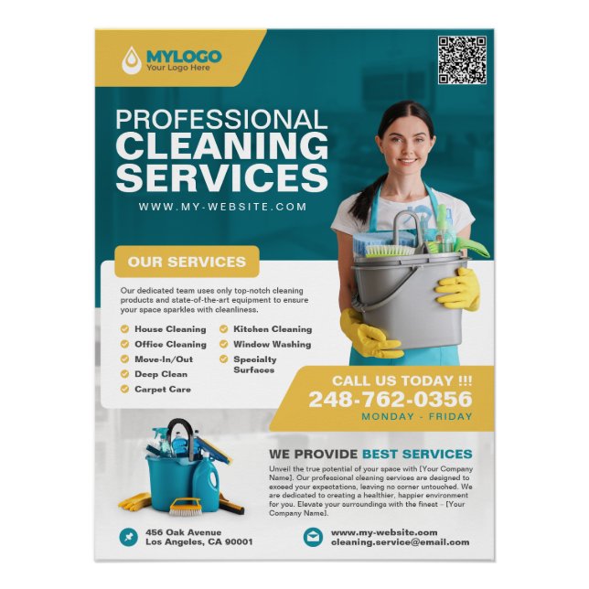 Póster Empresa de servicio de limpieza profesional (Anverso)