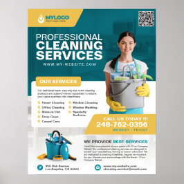 Póster Empresa de servicio de limpieza profesional