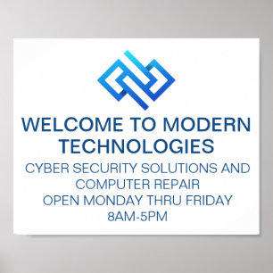Póster Empresa de tecnología informática de seguridad cib