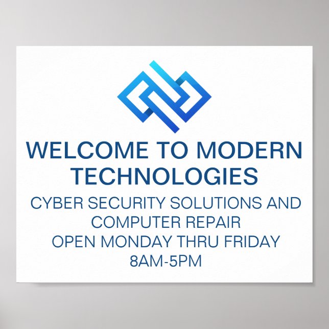 Póster Empresa de tecnología informática de seguridad cib (Frente)