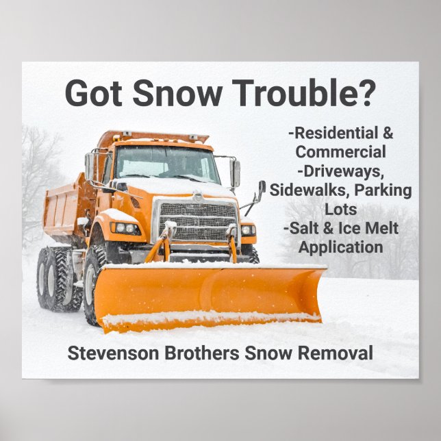 Póster Empresa moderna de remoción de zapatos de nieve Ca (Frente)
