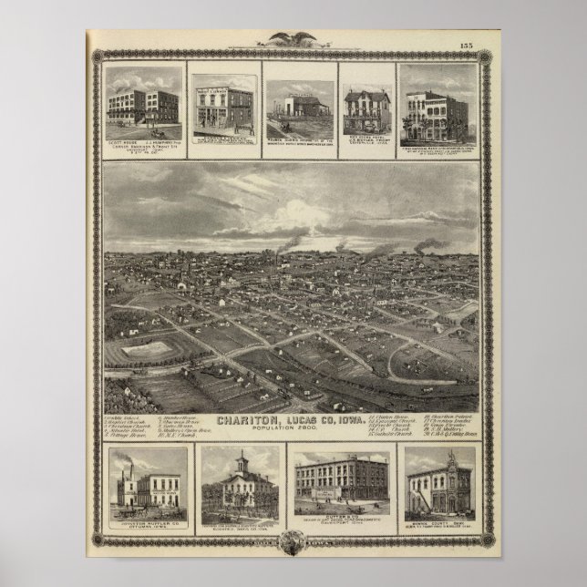 Póster Empresas de Chariton, Iowa en Davenport (Frente)