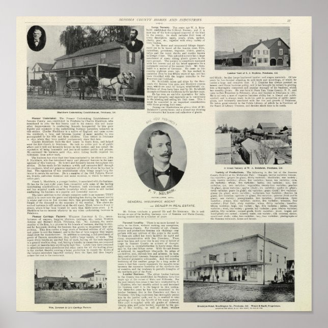 Póster Empresas Petaluma, California (Frente)