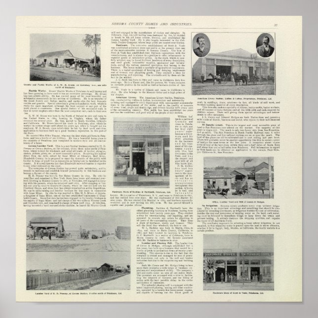 Póster Empresas Petaluma, California (Frente)