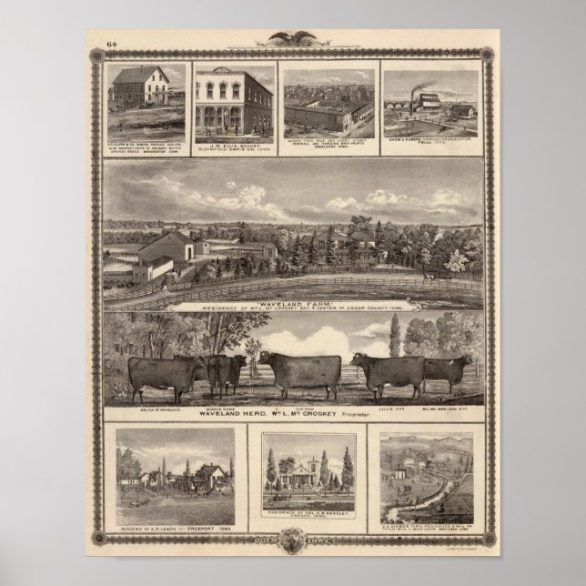 Póster Empresas, residencias, condado de Cedar (Frente)