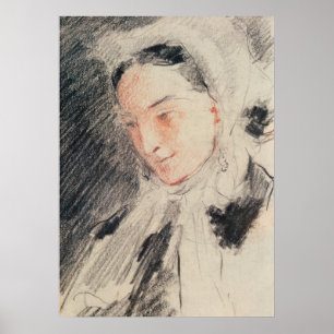 Póster Empress Eugénie (tiza negra y roja)
