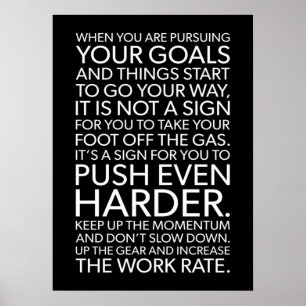 Póster Empujar más duro - Motivación del éxito