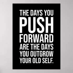 Póster Empujarse, Gimnasio, Hustle, Motivación del éxito
