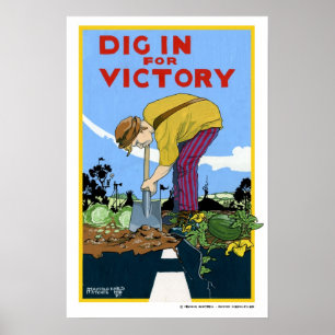 Póster Empuje adentro para la victoria