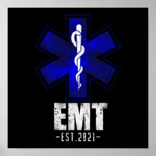 Póster EMS Emergencia EMT Este. Graduación estudiantil en