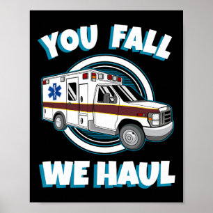 Póster Emt Ambulancia Paramédica Cae Nosotros Primeros Re