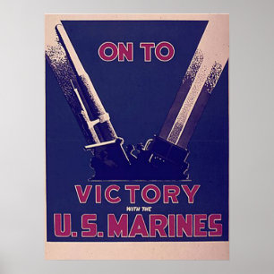 Póster En a la victoria con los infantes de marina de los