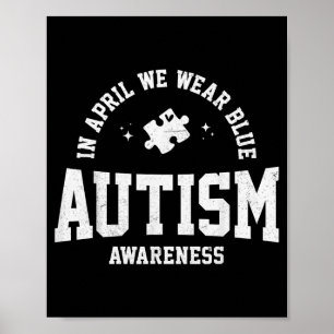 Póster en abril usa azul conciencia del autismo rompecabe
