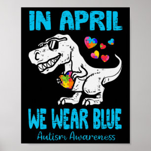 Póster En Abril Usamos Awaren El Autismo De Los Dinosauri