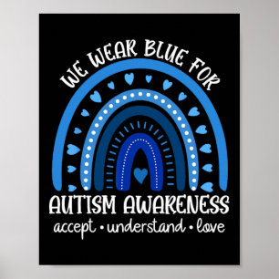 Póster En Abril Usamos Azul Aceptamos Entender El Autismo