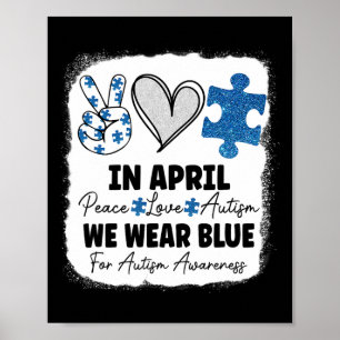 Póster En Abril Usamos Azul Para Concientizar Sobre El Au