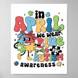 Póster En Abril Usamos Azul Para El Mes De Conciencia Sob