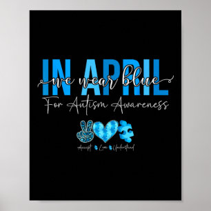 Póster En Abril Usamos Azul Para Que La Conciencia Sobre