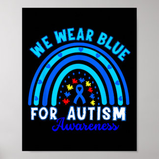 Póster En Abril Usamos Conciencia Sobre El Autismo Azul N