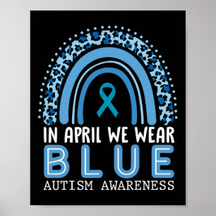 Póster En Abril Usamos El Autismo Azul Concienciación Arc