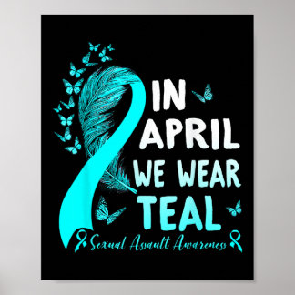 Póster En Abril Usamos La Verde azulada Cinta De Concienc