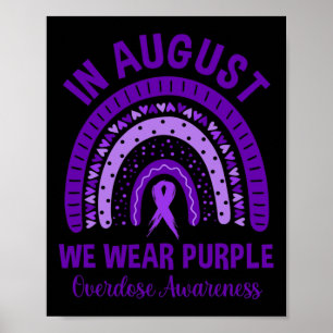 Póster En agosto llevamos púrpura Arcoíris Conciencia de