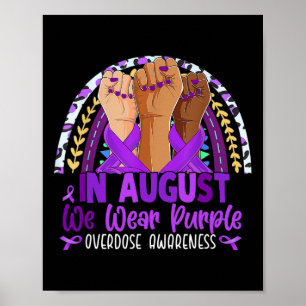 Póster En Agosto Usamos Conciencia De Sobredosis Morada M