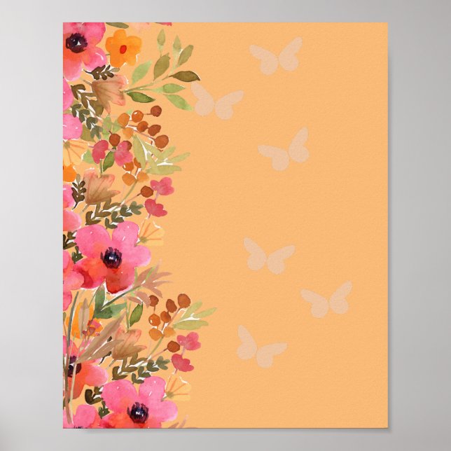 Póster En Blanco Crea Tus Propias Flores De Jardín Rosa (Frente)