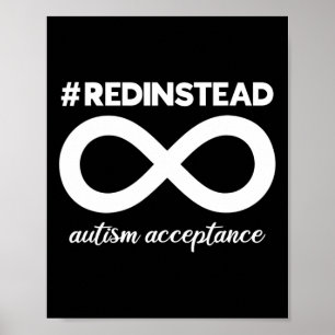 Póster En Cambio, Usa Rojo - Aceptación Del Autismo - Aut