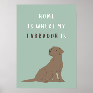 Póster En Casa Es Donde Mi Labrador Es Poster