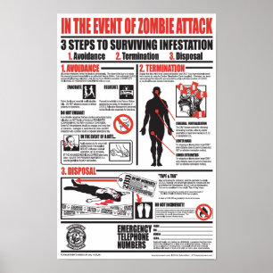 PÓSTER EN CASO DE ATAQUE A ZOMBIE