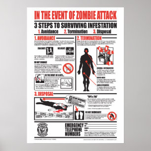 PÓSTER EN CASO DE ATAQUE DEL ZOMBI (VERSIÓN DE LUJO)