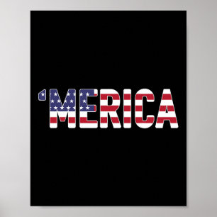 Póster (en Ck) Camisetas Patrióticas Bandera De Usa Avión