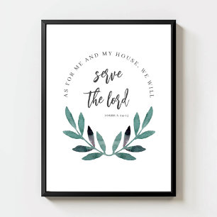Póster En cuanto a mí y mi casa, verso de la biblia minim