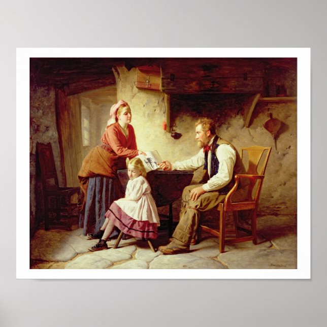 Póster En desgracia, 1875 (aceite sobre lienzo) (Frente)