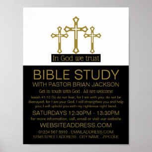 Póster En Dios confiamos, Crucifijo, clase de Biblia Cris