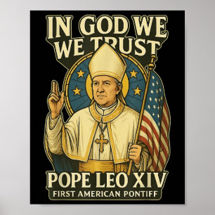 Póster En Dios confiamos en el Papa León Xiv Primer Pontí