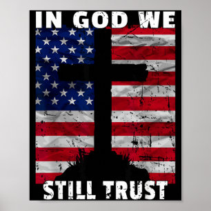 Póster En Dios Todavía Confiamos Bandera Americana Usa 25