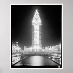 Póster En Dreamland de noche, Coney Island, N.Y. c1905