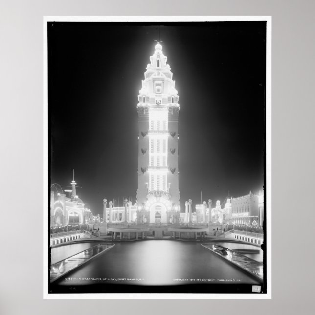 Póster En Dreamland de noche, Coney Island, N.Y. c1905 (Frente)