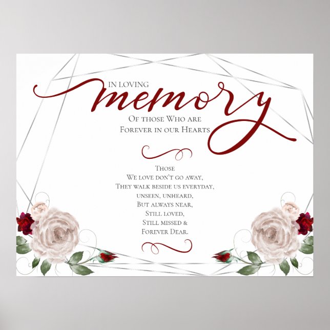 Póster En el amor por la memoria recuerdo Rótulo Boda de  (Frente)