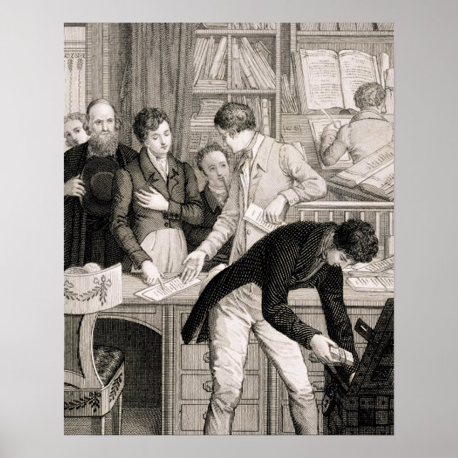 Póster En el Banco, c.1800 (grabado) (Frente)