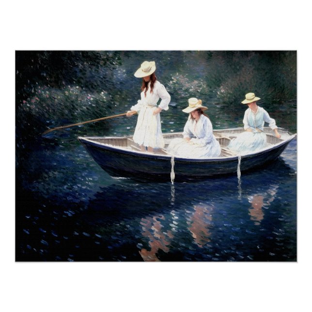Póster En el barco Norvégienne en Giverny (Anverso)